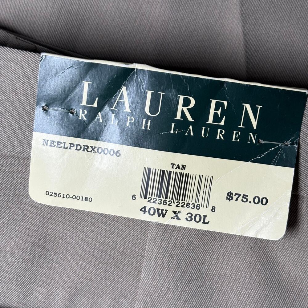 Lauren Ralph Lauren Tan Dress Pants 40x30 NWT Classic Fit Flat Front